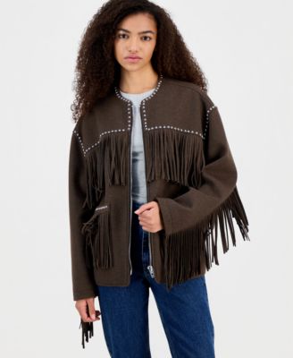 BLANK NYC - Women's Fringe Benefits Studded Jacket
