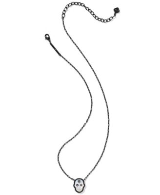 Gunmetal Skeleton Short Pendant Necklace