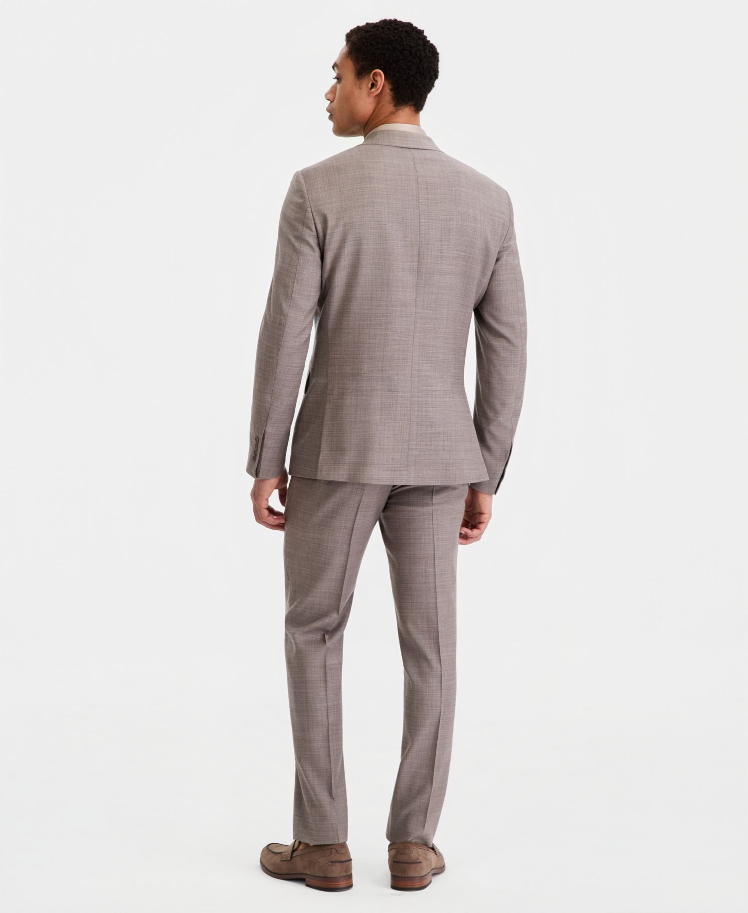Men's Slim-Fit Wool-Blend Plaid Suit Separates