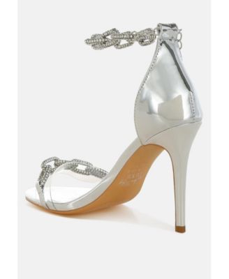 Womens Traben Rhinestones Chain Metallic Stiletto Heels