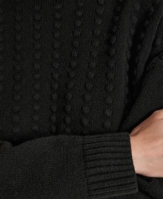 Women's Turtle Neck Bobble Stitch Long Sleeve Sweater