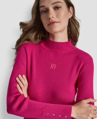 Women's Rib Long Sleeve Slim Fit Sweater