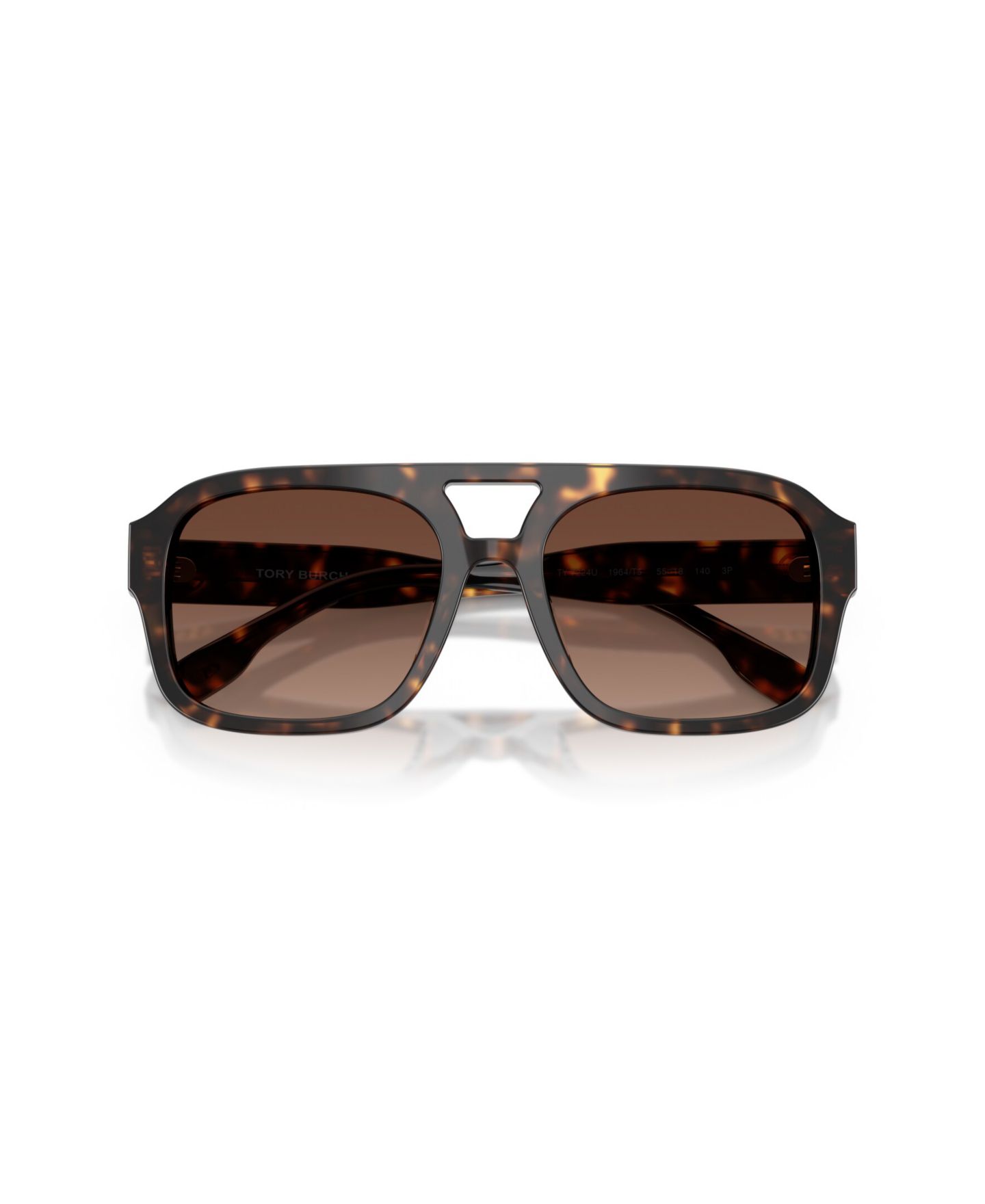 Женские солнцезащитные очки Tory Burch Polarized Sunglasses, TY7224U, цвет: Тёмный черепаховый — фото 5