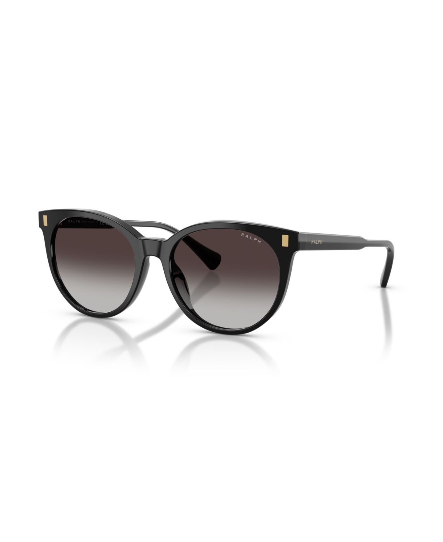 Женские солнцезащитные очки Ralph by Ralph Lauren Round Sunglasses, RA5331U, цвет: Блестящий чёрный — фото 1