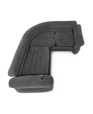 Inflatable Corner Living Room Air Mattress Sectional Sofa Couch, Gray