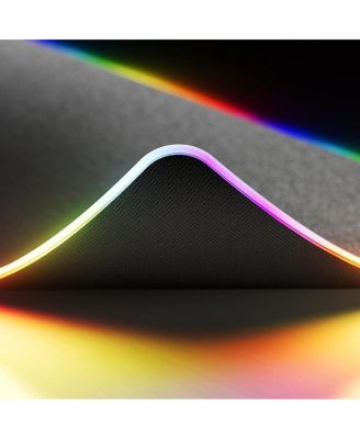 HYTE CNVS Intense Play Mat Custom RGB LED 50-Pixel qRGB Array Waterproof Extended Premium Silky 28 SPI 900mm x 370mm USB C Gaming Mouse Pad Black