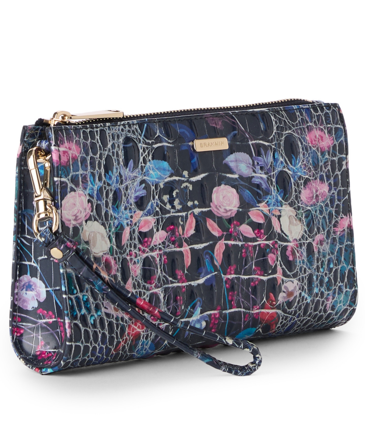 Brahmin Daisy Melbourne Embossed Leather Clutch In Multi