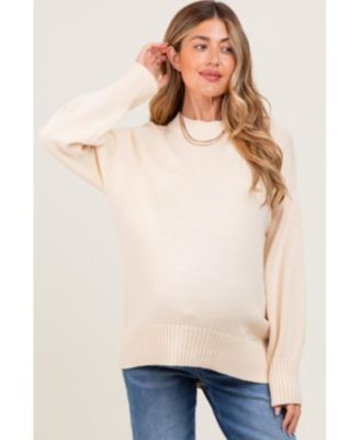 Maternity Burgundy Drop Shoulder Oversized Sweater