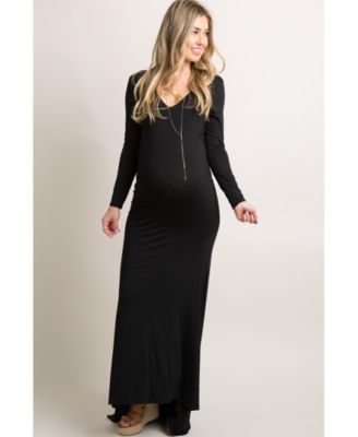 Black Long Sleeve Photoshoot Maternity Gown/Dress