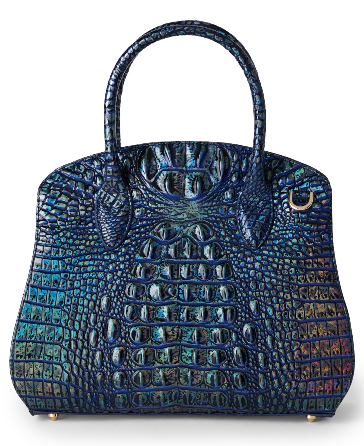 Brahmin Rosetta Melbourne Medium Leather Satchel Bag In Blue