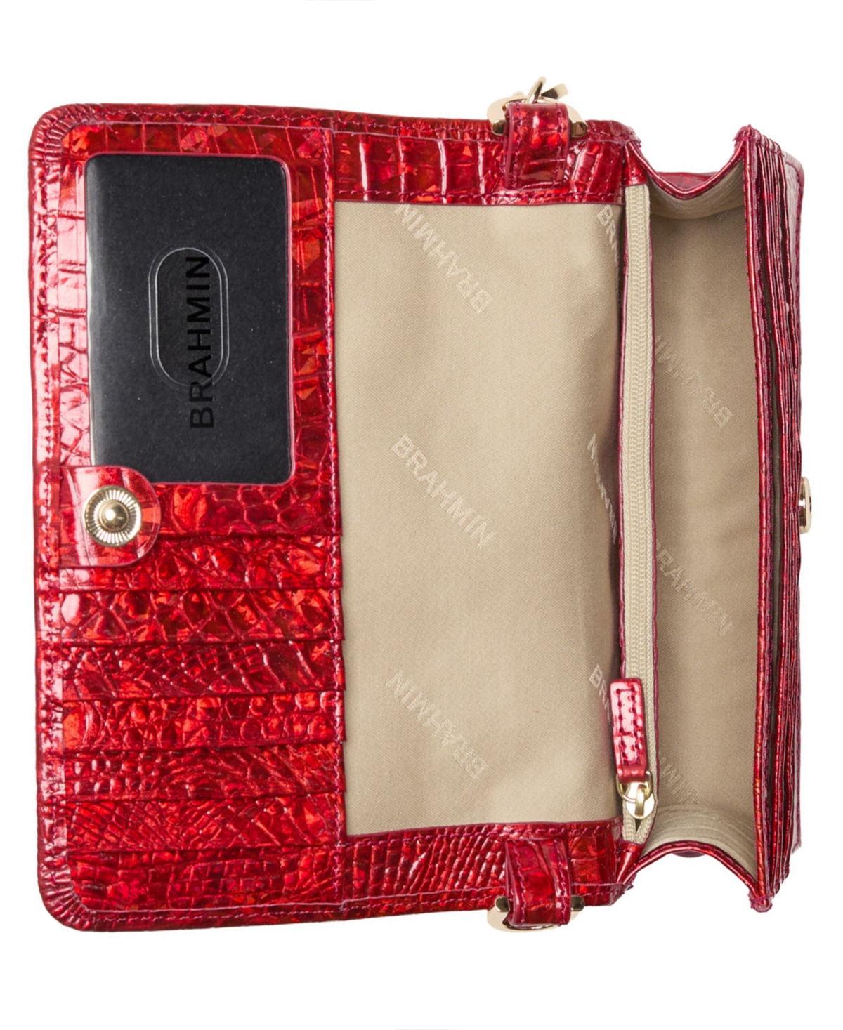 Brahmin Minuette Melbourne Mini Leather Crossbody Bag In Red
