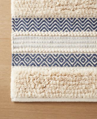 Asher Woven Texture Stripe Bath Rug, 20" x 32"