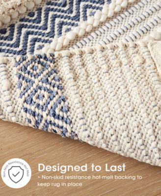 Asher Woven Texture Stripe Bath Rug, 20" x 32"