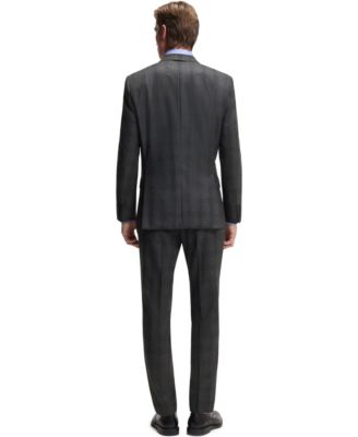 Men's BECKHAM x BOSS Checked Wool Slim-Fit Pants