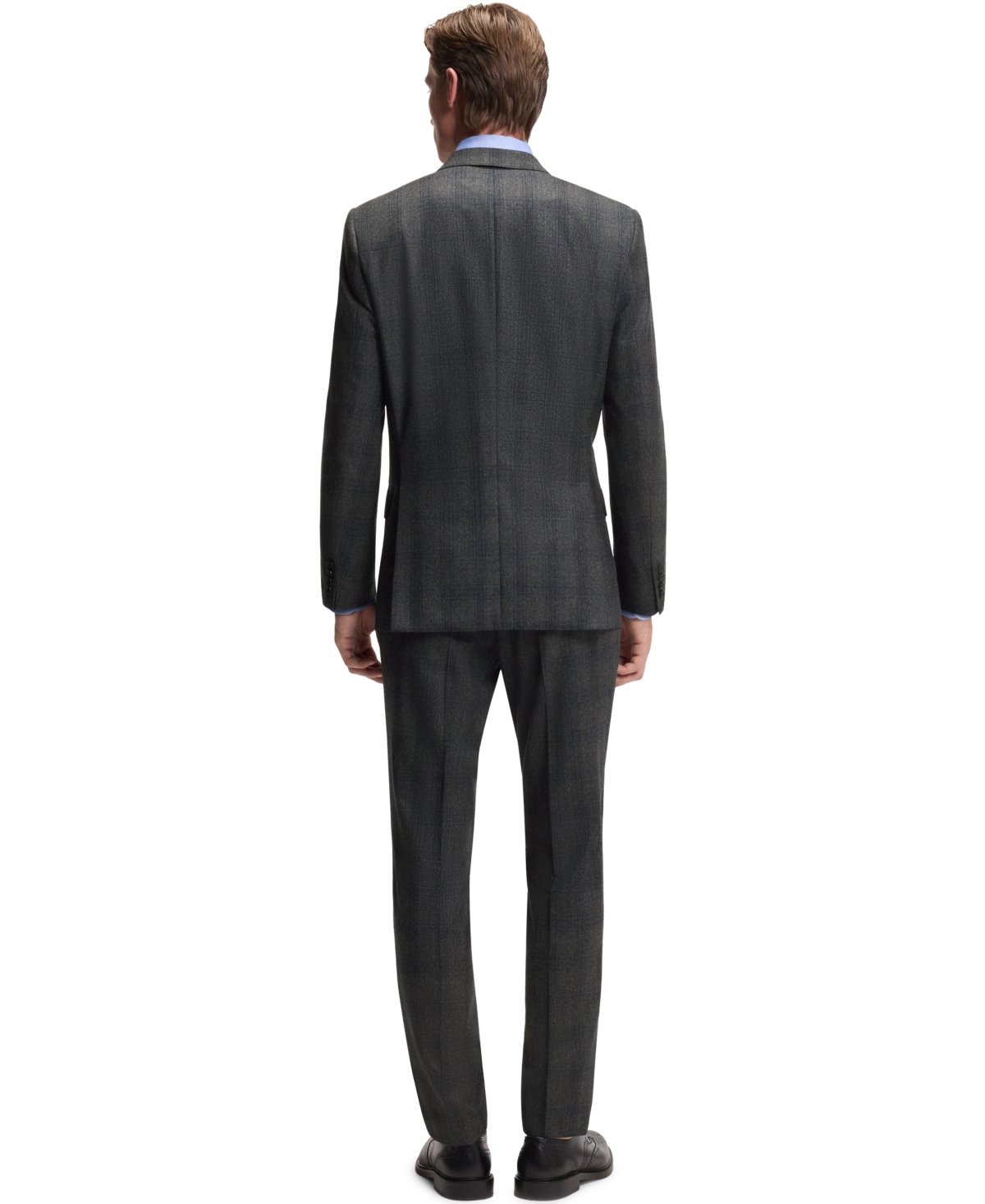 Hugo Boss Boss By  Men's Beckham X Boss Checked Wool Slim-fit Pants In Gray