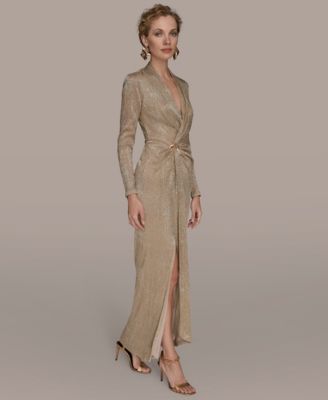 Women's V-Neck Draped Gown