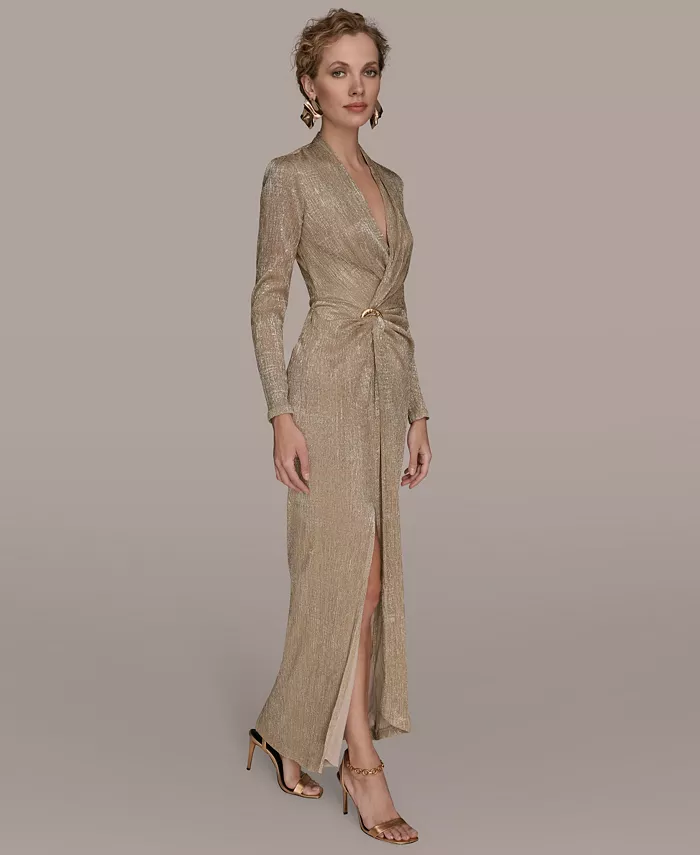 Women's V-Neck Draped Gown - thumbnail 3