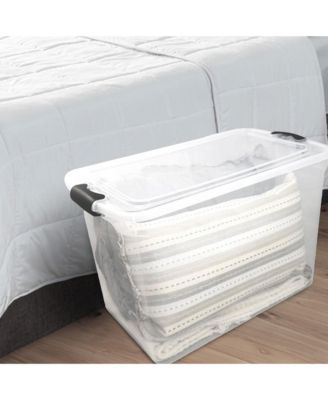 112 Quart Latching Plastic Storage Container, Extra Large, Clear (2 Pack
