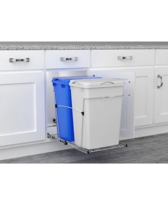 Double Pullout Trash Can 35 qt. for Kitchen, RV-18KD-11RC-S
