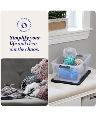 15 Qt Stackable Plastic Storage Container w/Snaplock Lid, Gray (4 Pack