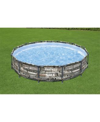 56817E 12' x 30" Steel Pro Max Round Above Ground Swimming Pool w/ Pump