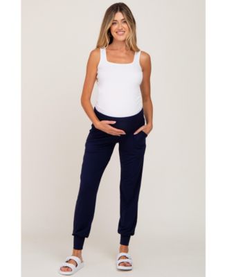 Maternity Navy Blue Band Jogger Pants