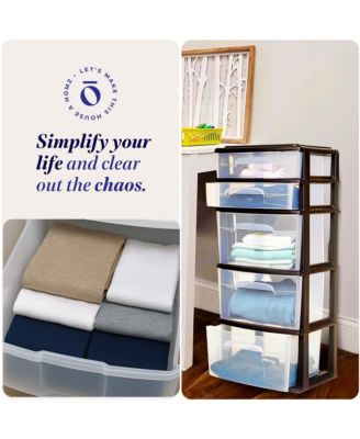 Plastic 5 Drawer Home Storage Container Tower Closet Organizer