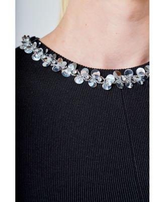 Women's Jewel Trim Peplum Top