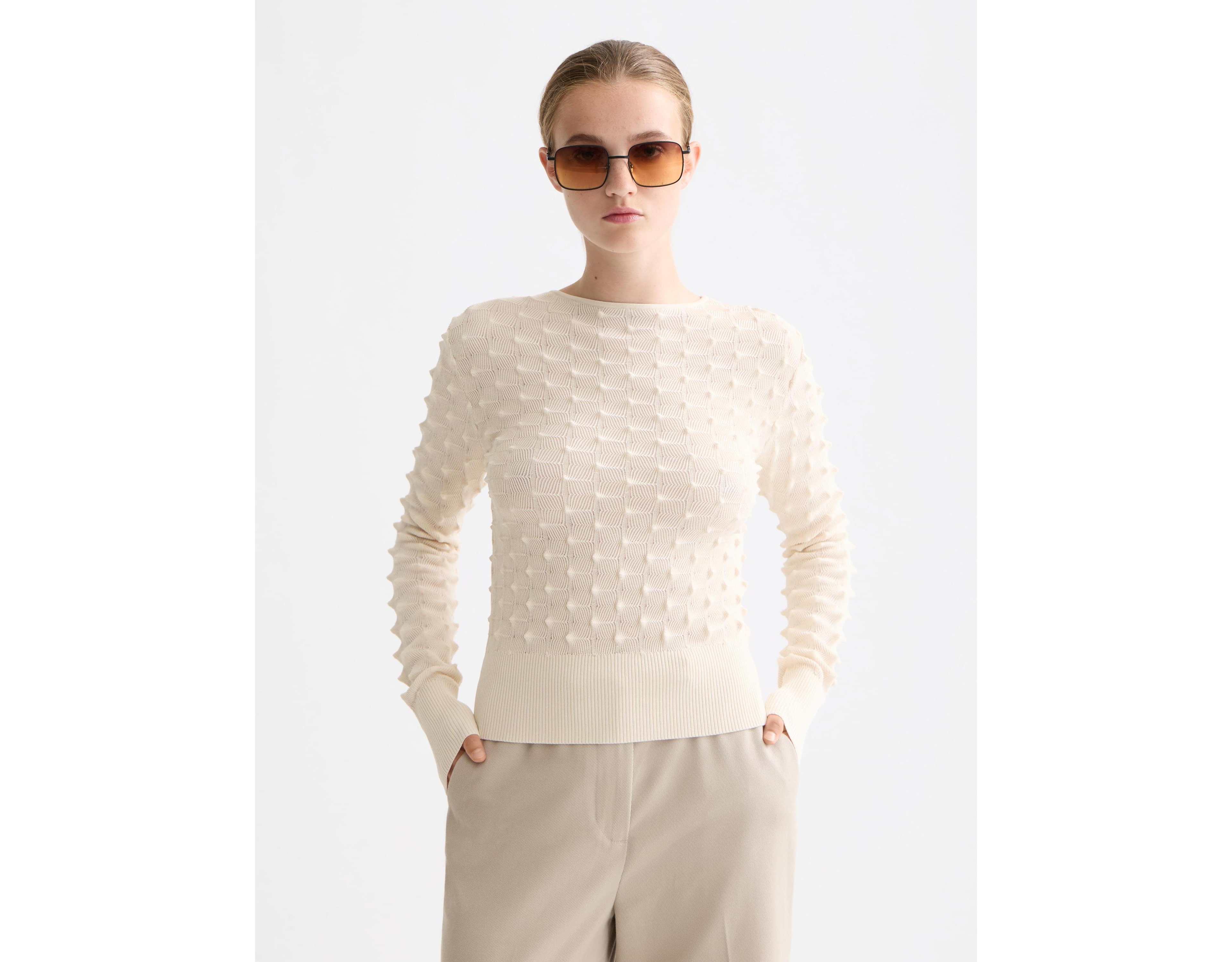Scotch & Soda Women's Slash neck textured stitch pullover