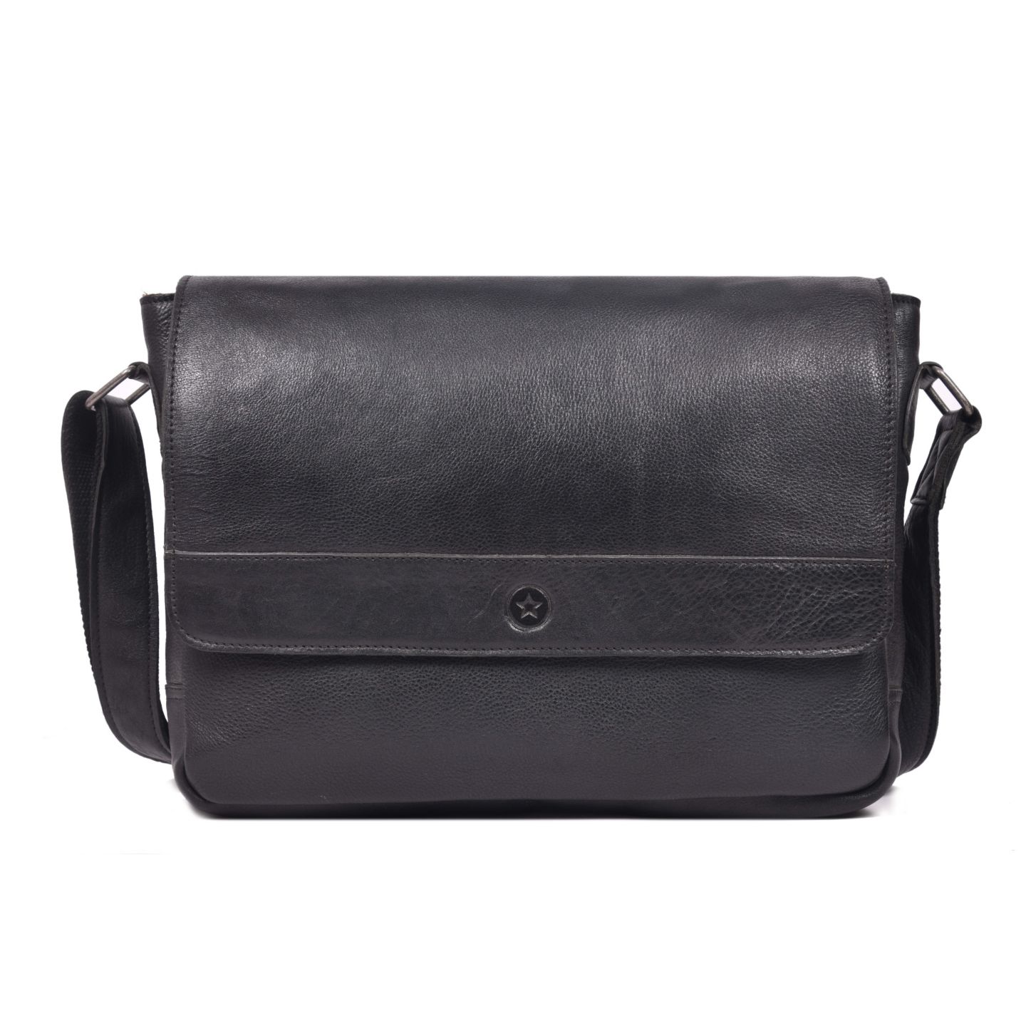 Сумка Aaron Leather Goods Vintage Black Genuine Leather Messenger Bag Laptop Briefcase Satchel Crossbody Shoulder Bag for Men Women - Office, Travel & Everyday Use — фото 3