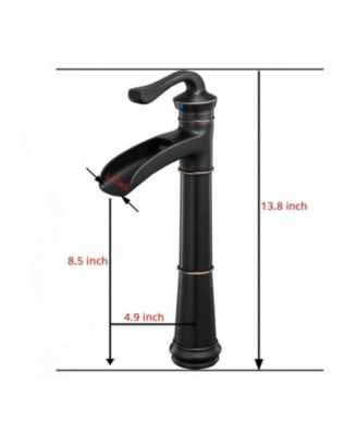Waterfall Single Hole Single-Handle Vessel Bathroom Faucet with Pop-up Drain Assembly