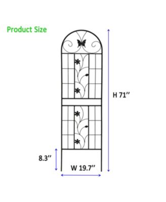 2 Pack Metal Garden Trellis 71" Rustproof Black