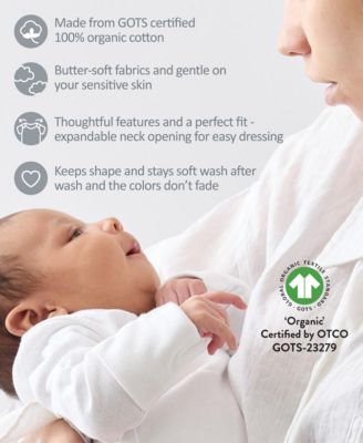 Baby Boys' and Girls' Cotton Short-Sleeve Bodysuits, 5-Pack Set