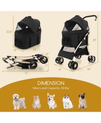 3-In-1 Pet Stroller with Removable Car Seat Carrier