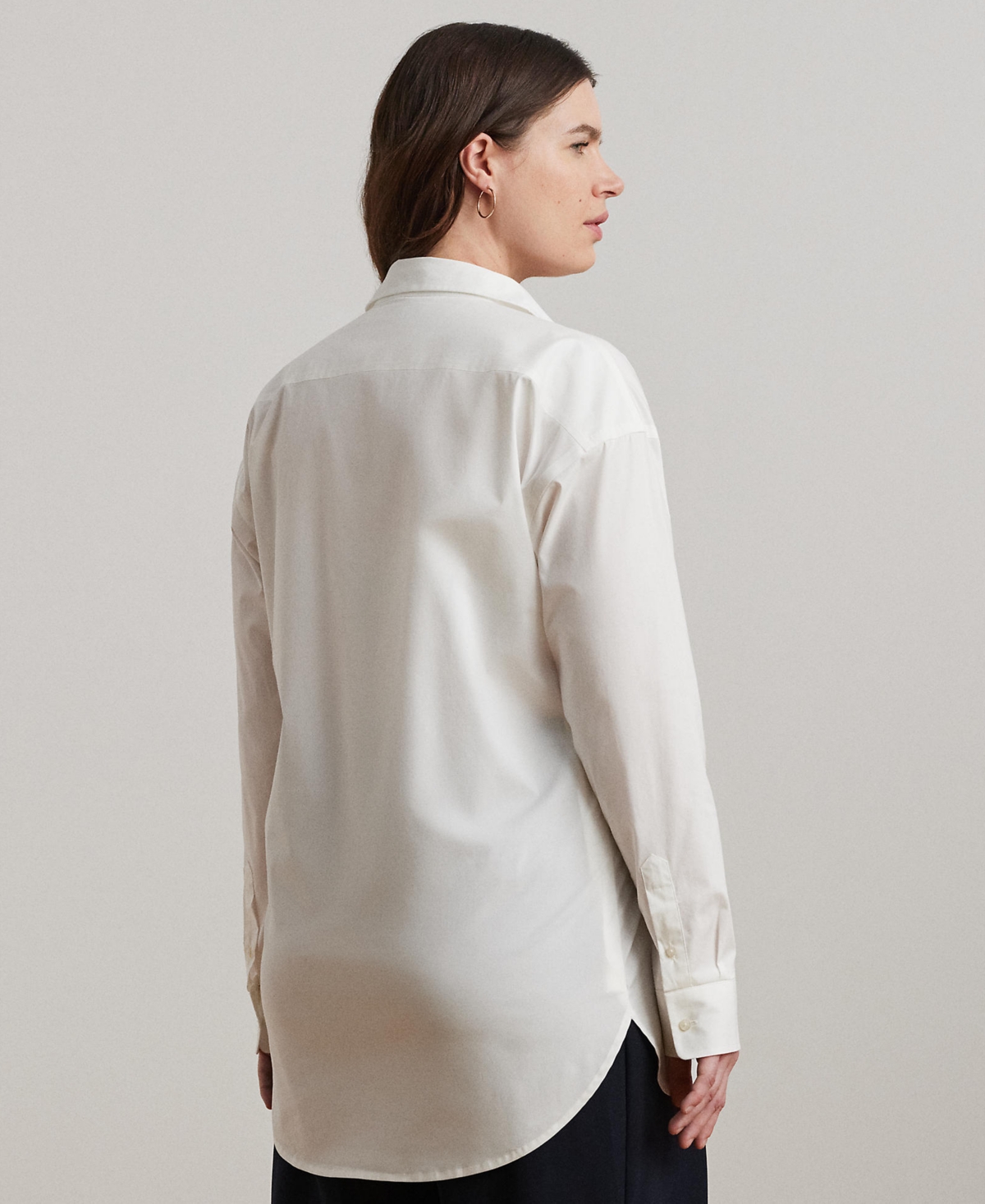 Ralph Lauren Plus Size Long Sleeves Top In White