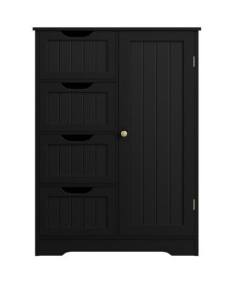 35.5” H Free-Standing Floor Cabinet with 4 Drawers and 1 Cupboard Espresso