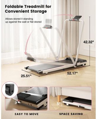 Superun 3 in 1 Walking Pad Treadmill, 300 Weight Capacity Foldable Treadmill, 3.0HP Low Noise Under Desk Treadmills for Home Office with Remote & APP
