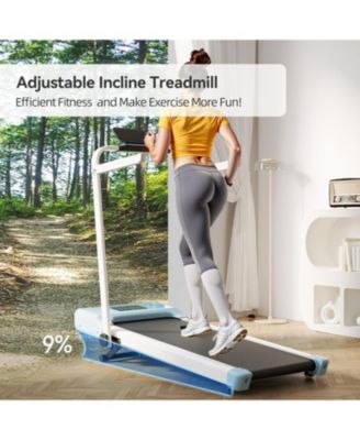 Superun 3-in-1 treadmill w/ handlebar. 300LB cap, 3.0HP motor, LED display, remote & APP control. Foldable for small home/office spaces
