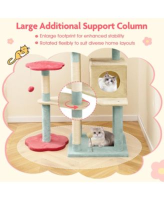 Flower Cat Tree w/Cosy Condo Sisal Scratching Posts Padded Flower-shaped Perch