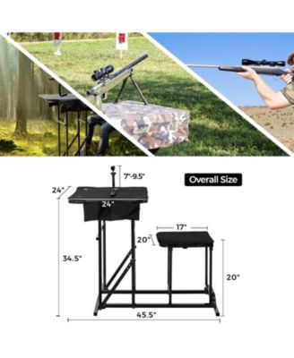 Foldable Shooting Bench with Adjustable Height Table