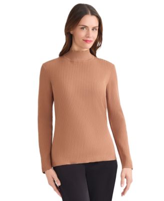 Women's Sutton Ribbed Mock-Neck Long-Sleeve Sweater