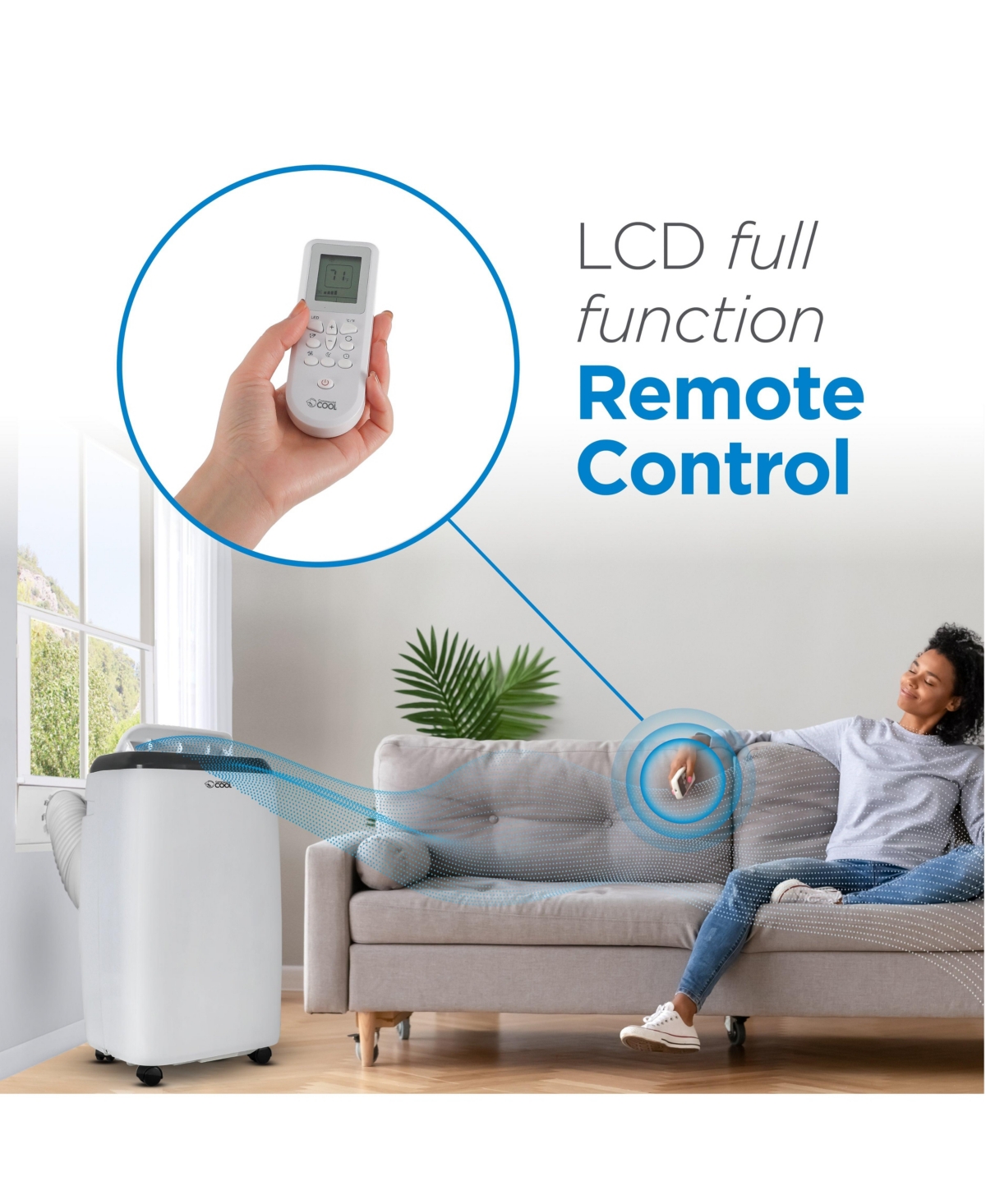 Commercial Cool 8,000 Btu Sacc/Cec (12,000 Btu Ashrae) Portable Air Conditioner with Heat and Remote Control, White