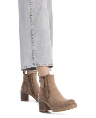 Women's Side Zipper Suede Booties Refresh Collection By XTI