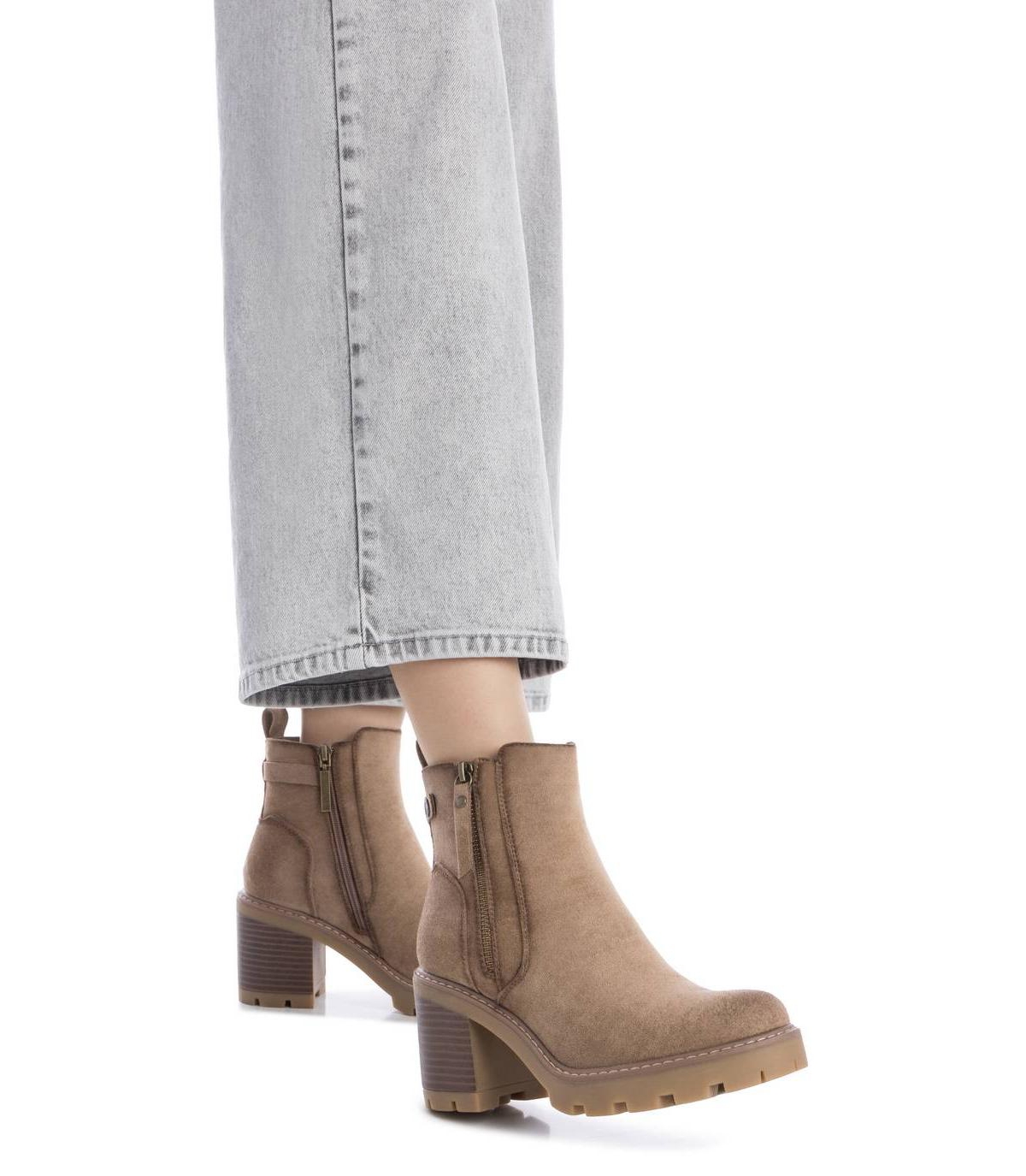 Women's Side Zipper Suede Booties Refresh Collection By Xti