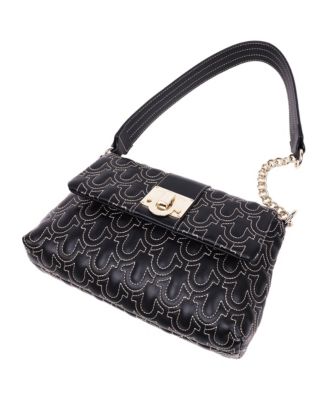 Horseshoe Quilt Logo Plaque Flap Shoulder Bag