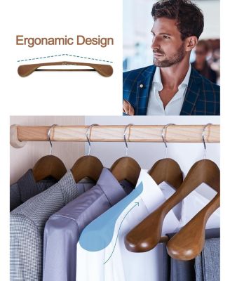 HOUSE DAY Wide Shoulder Suit Wooden Hangers