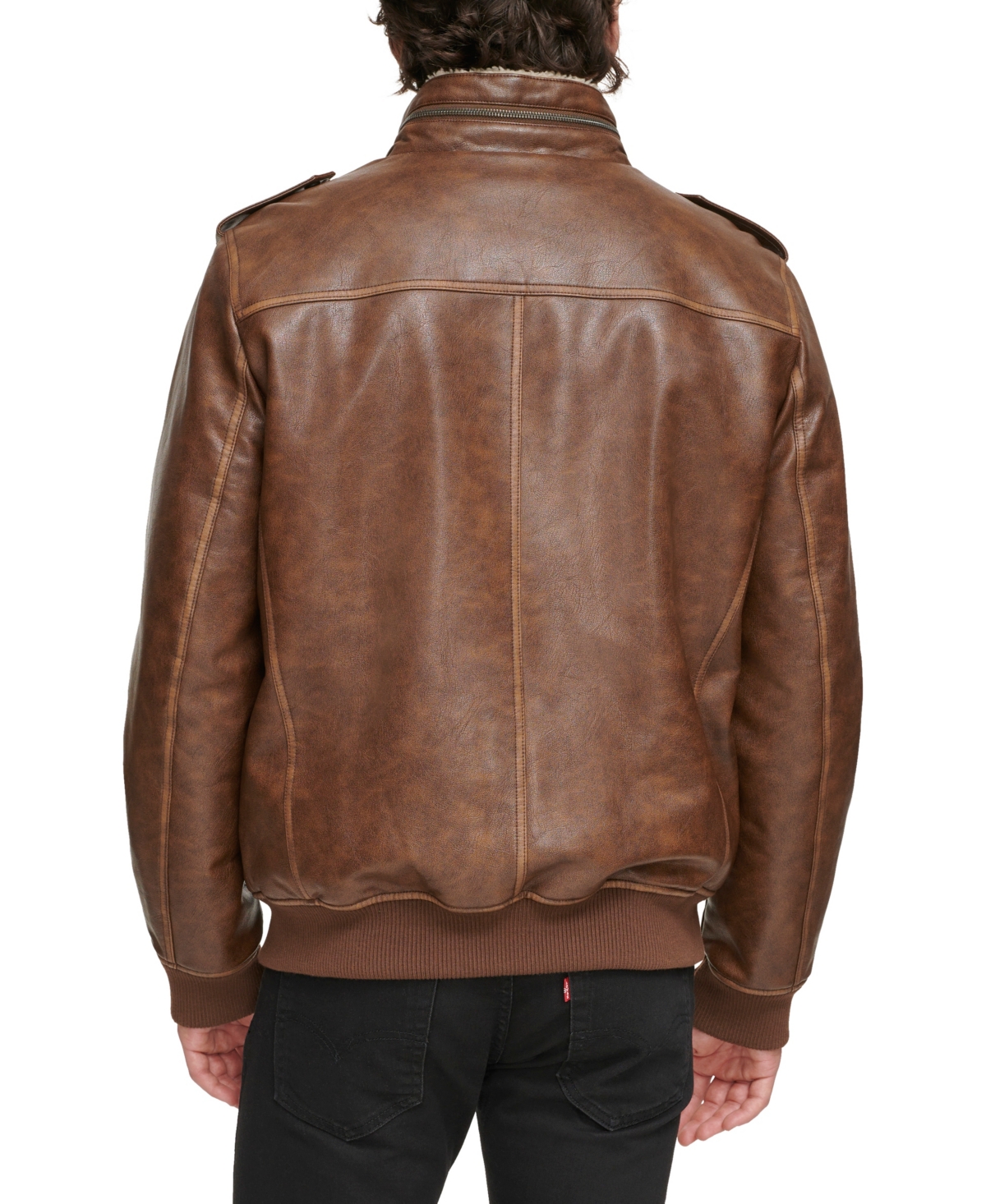 Levi's Men's Sherpa Lined Faux Leather Aviator Bomber