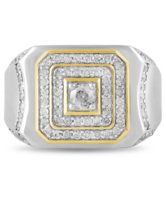 Men's Diamond Ring (1 ct. t.w.) in Yellow Gold Plated Sterling Silver