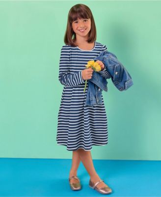 Girls Plus Long Sleeve Gathered Waist Jersey Dress