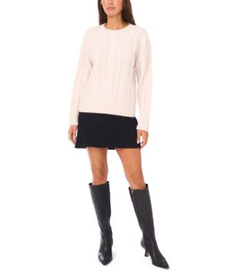 Women's Sequin Cable Long Sleeve Sweater